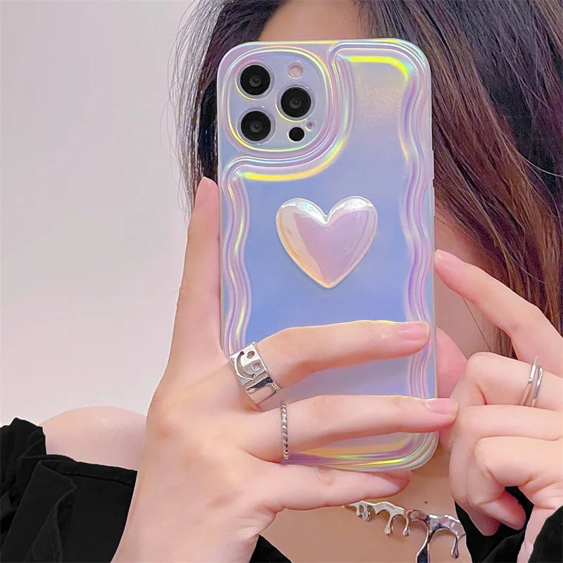 Super Fairy Laser Love 3D Phone Case For Iphone15 14 13 12 11 Pro Max XS X XR Fashion New Products