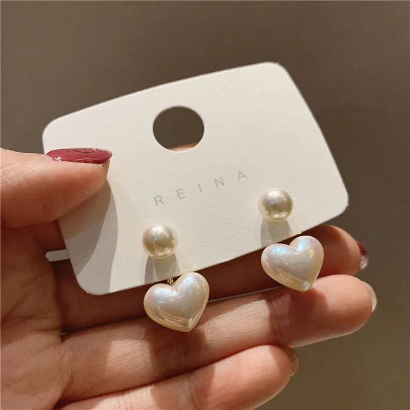 Aretes de perlas de imitación