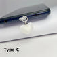 Heart Shaped Phone Dust Plug Pendant, Heart-Shaped Pendant Suitable For iPhone/Type-C Universal Phone Accessories