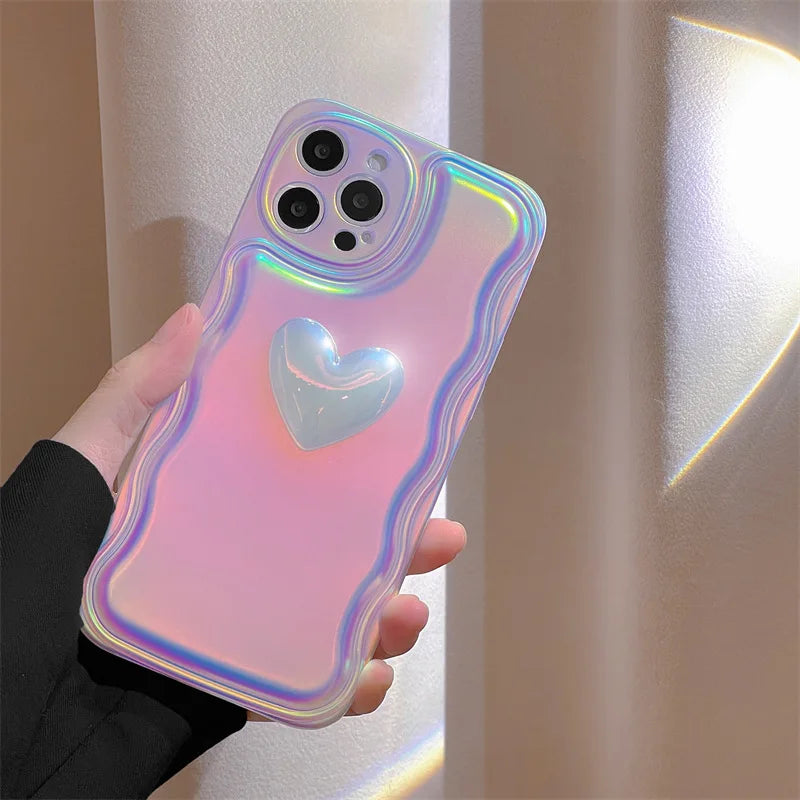 Super Fairy Laser Love 3D Phone Case For Iphone15 14 13 12 11 Pro Max XS X XR Fashion New Products