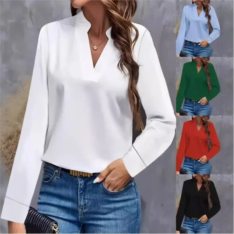 Women's Youth Top Mujer Elegant White Chiffon Blouse Spring Autumn Casual Long Sleeve Shirts and Blouse OfficeTops Woman 2024