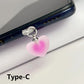 Heart Shaped Phone Dust Plug Pendant, Heart-Shaped Pendant Suitable For iPhone/Type-C Universal Phone Accessories