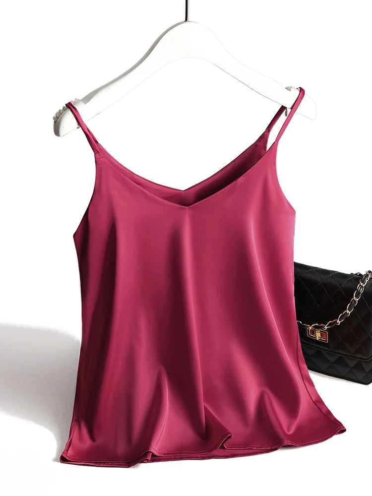 Top satinada con cuello halter