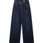 TRAF Women's Basic Hundred Jeans New Fashion Asymmetric Design High Waist Wide Leg Trousers Casual Women's Straight Leg Jeans