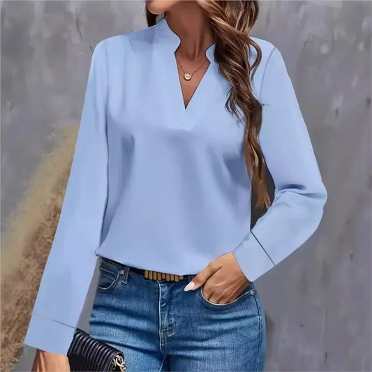 Women's Youth Top Mujer Elegant White Chiffon Blouse Spring Autumn Casual Long Sleeve Shirts and Blouse OfficeTops Woman 2024