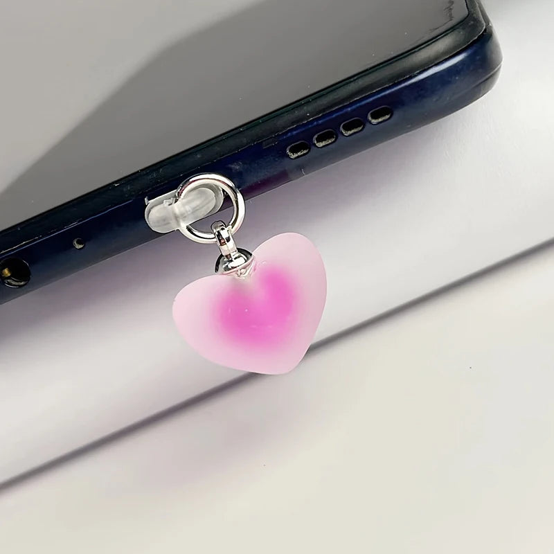 Heart Shaped Phone Dust Plug Pendant, Heart-Shaped Pendant Suitable For iPhone/Type-C Universal Phone Accessories